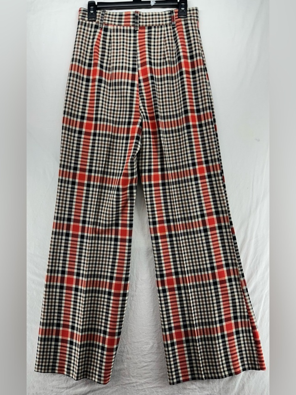 Free People Pants Jules Hippie Boho Retro Plaid Flare 70's Size 8 - Picture 2 of 11